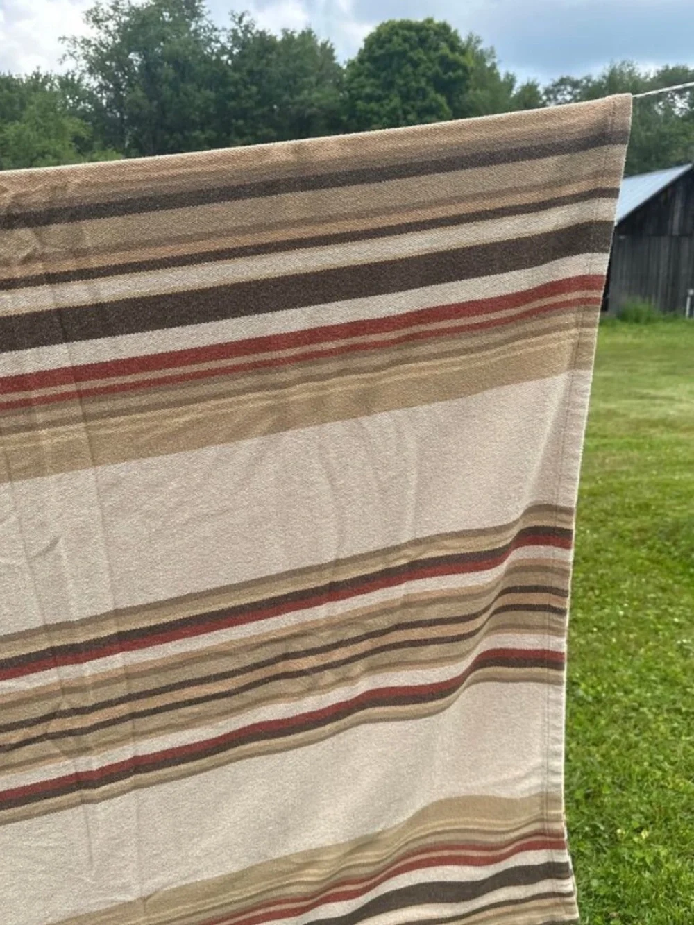 RARE Ralph Lauren Northern Cape 100% Cotton Striped Blanket - King